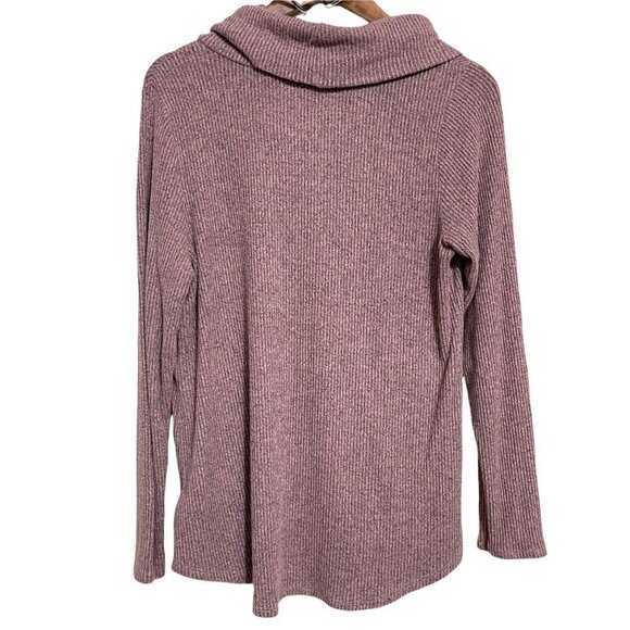 AGB Women's Purple Cowlneck Ribbed Long Sleeve High Low Sweater Size Large - Picture 7 of 7